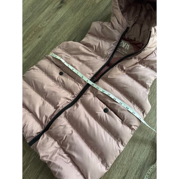Zara Girls Pink Hooded Puffer Vest Size 9-10 - Picture 5 of 7